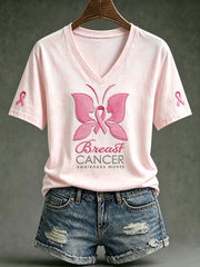 Women's Public Welfare Print Design on Disease Theme Casual Short-Sleeve T-Shirt
