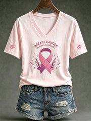 Women's Public Welfare Print Design on Disease Theme Casual Short-Sleeve T-Shirt