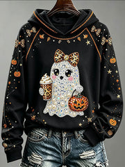Women's Halloween Ghost Print Hoodies