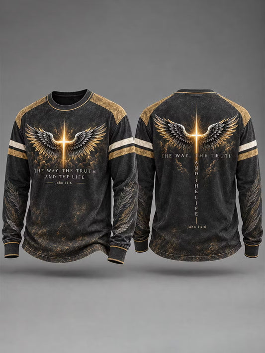 Men's Bible Quote Printed Casual Sweatshirt