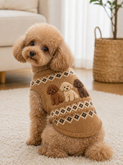 Vintage Poodle Dogs Isle Pattern Print Pet Sleeveless Vest