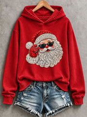 Women's Cool Santa Claus Print Regular Sweatshirt