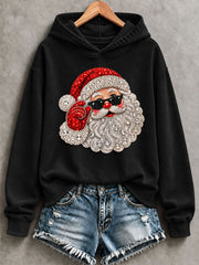 Women's Cool Santa Claus Print Regular Sweatshirt