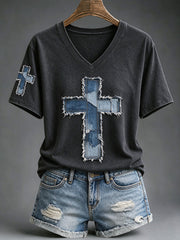 Women's Christian Art Cross T-Shirt