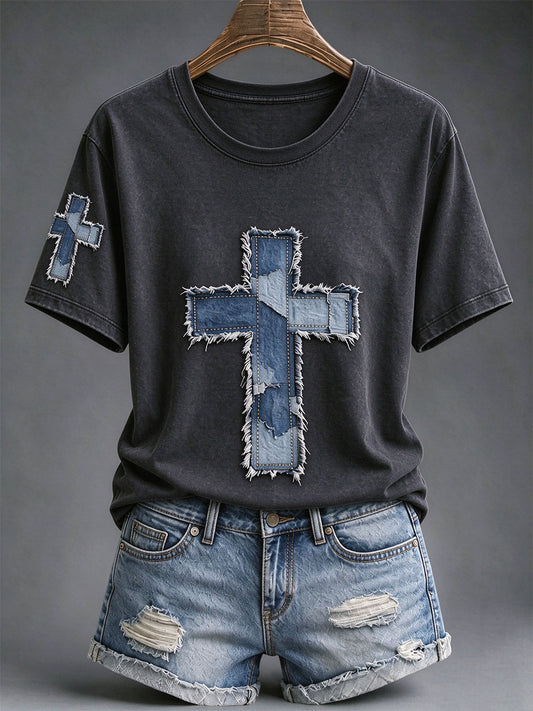 Women's Christian Art Cross T-Shirt