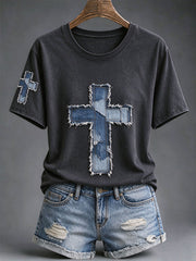 Women's Christian Art Cross T-Shirt
