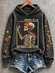 Women's  Halloween Gothic Style Dry Bones Come To Life Regular Sweatshirt