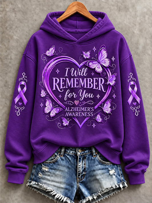 Women's Alzheimer's Awareness Support Print Sweatshirt