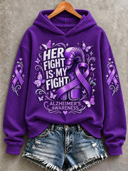 Women's Alzheimer's Awareness Support Print Sweatshirt