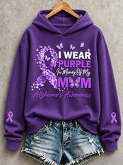 Women's Purple Floral & Alzheimer's Awareness Support Print Sweatshirt
