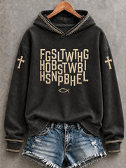 Women's Christian Bible Verse For God So Loved The World  Cross Hoodie
