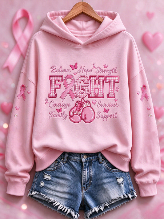 Women's Breast Cancer Print Sweatshirt