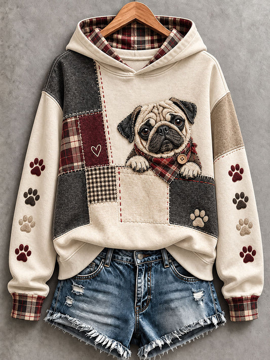Women's Cute Pug Hoodie