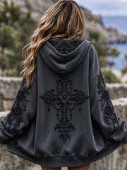 Women's Gothic Cross Christian Hoodie