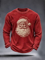 Men's Vintage Santa Claus Waffle Long Sleeve T-Shirt