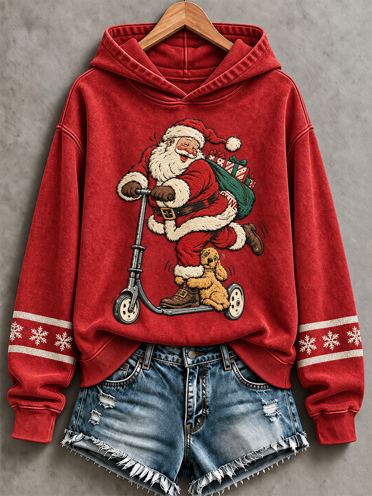 Women's Vintage Santa Claus Regular Sweatshirt