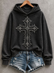 Women's Gothic Cross Christian Hoodie