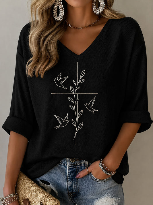Women's Faith Print Casual T-shirt