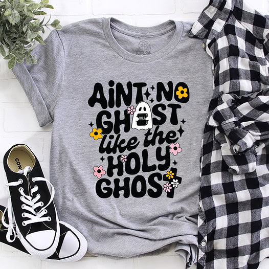 Women's Ain't No Ghost Like The Holy Ghost Christian Halloween Print Casual Tee