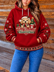 Women's Dog Mom Christmas Cheer Printed Hoodie