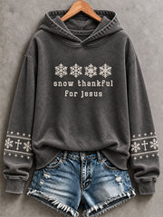 Women's Snow Thankful For Jesus Regular Sweatshirt