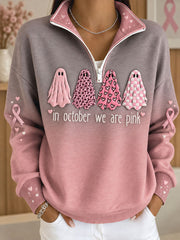 Women's Breast Cancer Awareness Pink Art Printed Sweatshirt