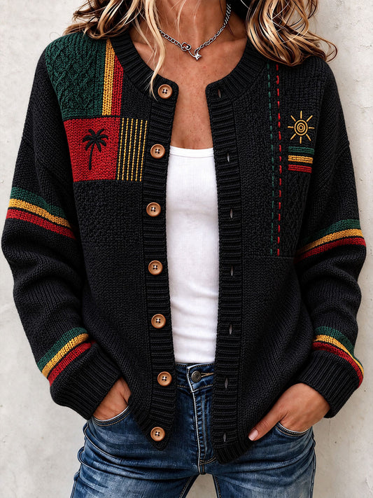 Women's Reggae Inspired Cozy Knit Cardigan