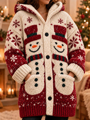 Women's Christmas Composite Fleece Long Coat