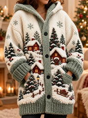 Women's Christmas Composite Fleece Long Coat