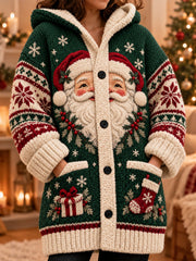 Women's Christmas Composite Fleece Long Coat