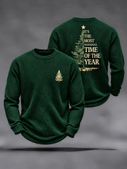 Men's Christmas Christian Wonderful Time Waffle Sweatshirt