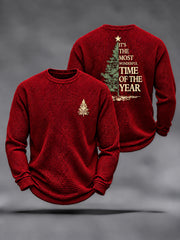 Men's Christmas Christian Wonderful Time Waffle Sweatshirt