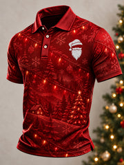 Men's Christmas Santa Claus Art Print Short Sleeve Top