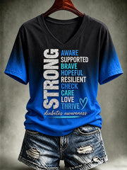 Women'S Diabetes Awareness Print T-shirt