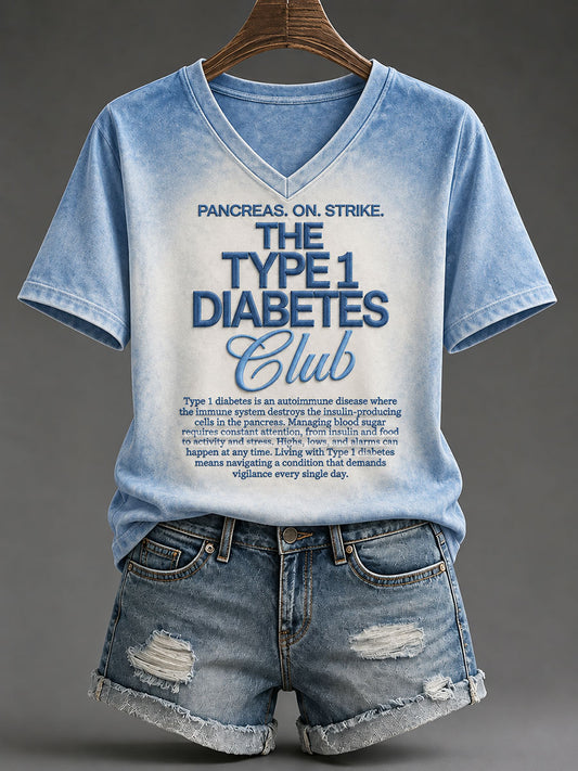 Women'S Diabetes Awareness Print T-shirt