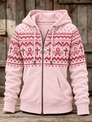 Women's Breast Cancer Zip-Up Hoodie