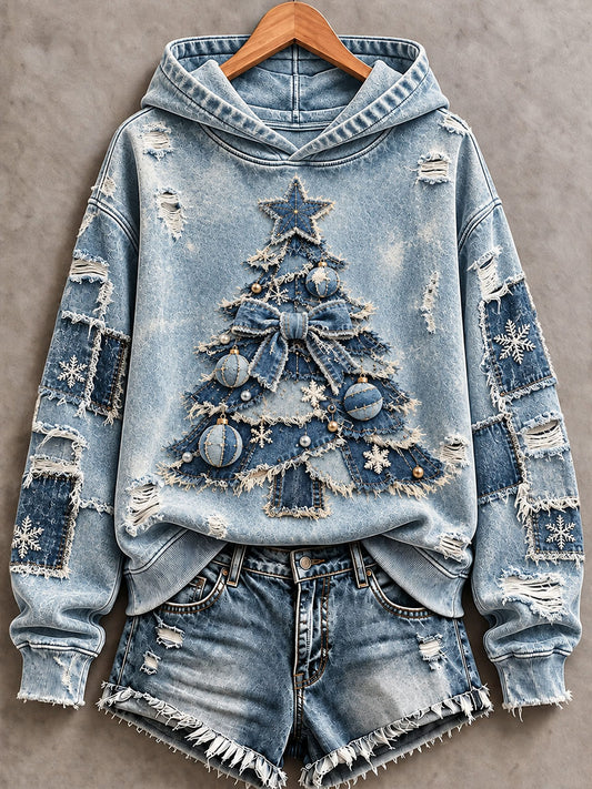 Women's Christmas Tree Print Hoodie