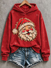Women's Vintage  Christmas Santa Claus Regular Hoodie