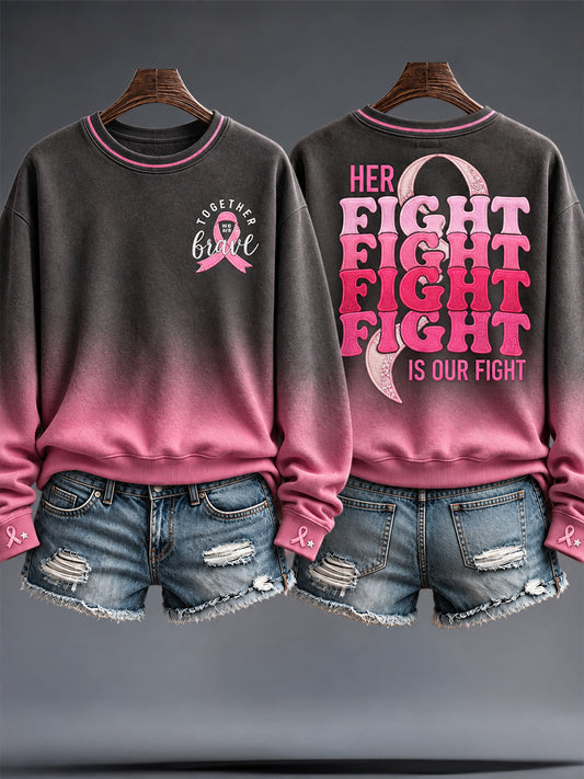 Women's Breast Cancer Awareness Art Printed Sweatshirt
