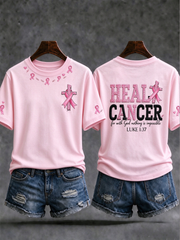 Women's Faith Cross Breast Cancer Awareness short-sleeved T-shirt