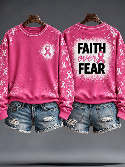 Women's Breast Cancer Awareness Art Printed Sweatshirt