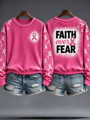 Women's Breast Cancer Awareness Art Printed Sweatshirt