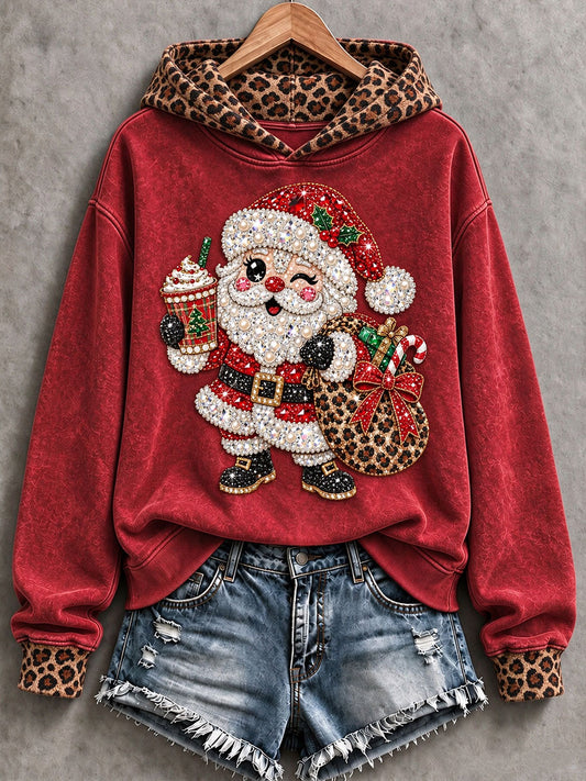 Women's Santa Print Regular Sweatshirt