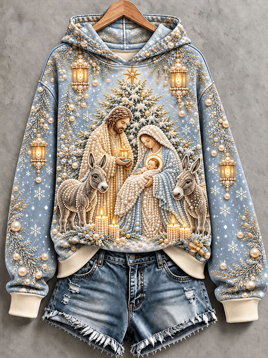 Women's Nativity Print Regular Sweatshirt