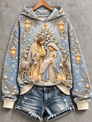 Women's Nativity Print Regular Sweatshirt