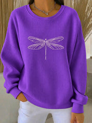 Women's Purple Art Print Casual Sweatshirt
