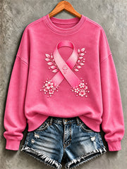 Women's Breast Cancer Faith Print Sweatshirt