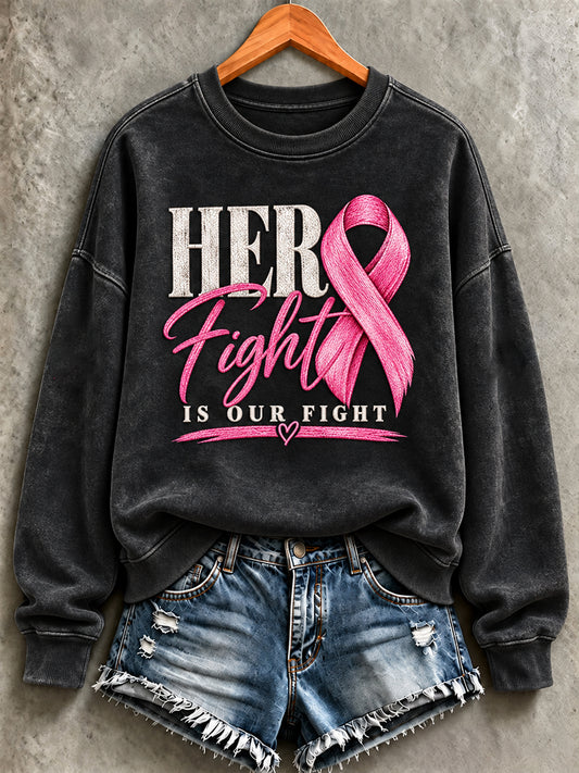 Women's Breast Cancer Faith Print Sweatshirt