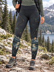 Women's Wilderness Trail Print Hike Lovers Leggings