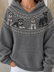 Women's Schnauzers Pattern Causal Hoodie